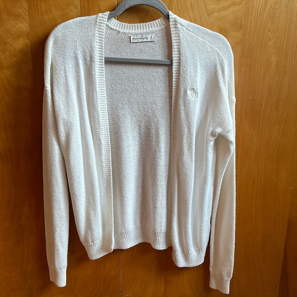 Abercrombie & Fitch White Cardigan